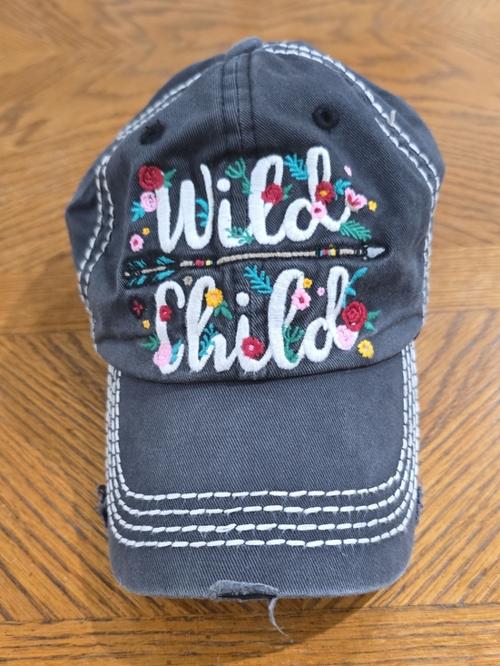 KBETHOS Accessories - KBETHOS Charcoal Womens Cap with Multicolor Floral Embroidery